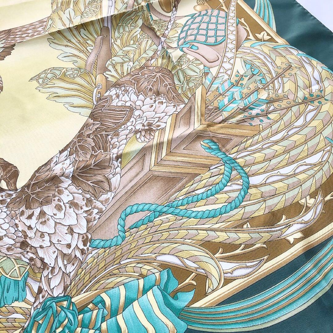 Ferragamo*フェラガモ　大判スカーフ　ヴィンテージ　鳥　オウム　シルク