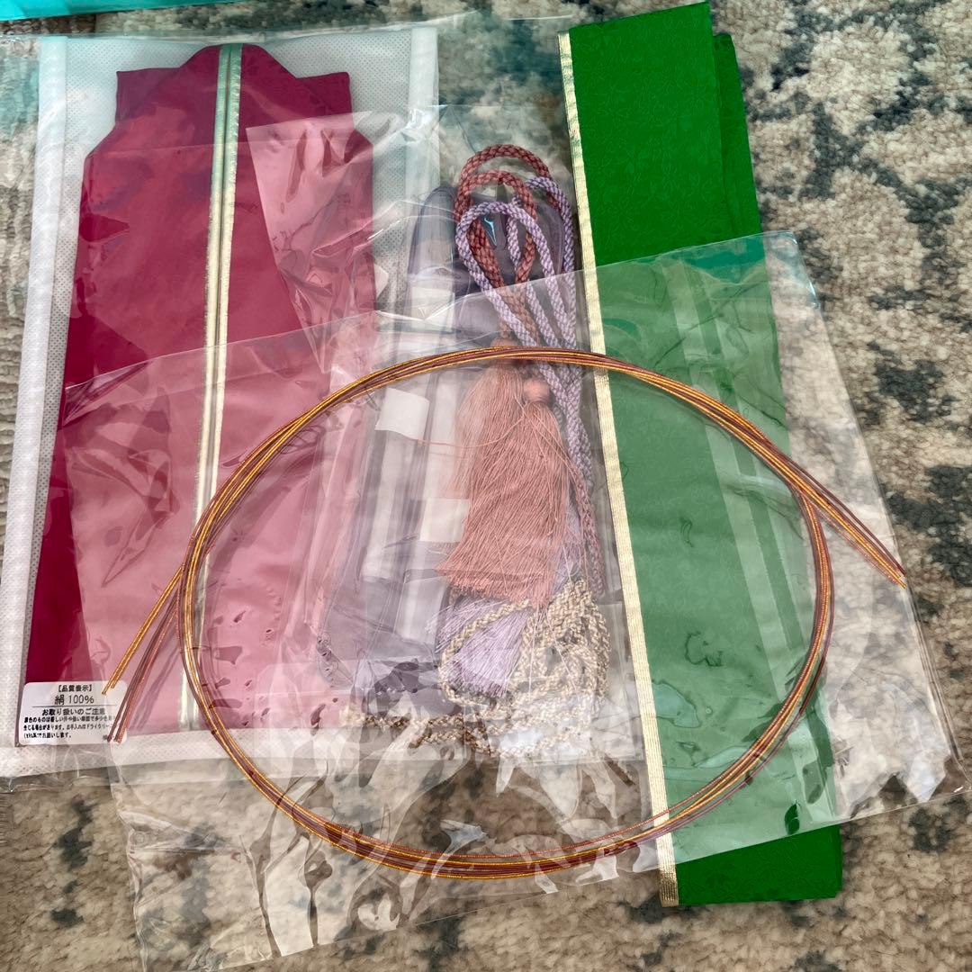 振袖セット 古典柄 花尽くし 赤ぼかし 成人式 前撮り　正絹