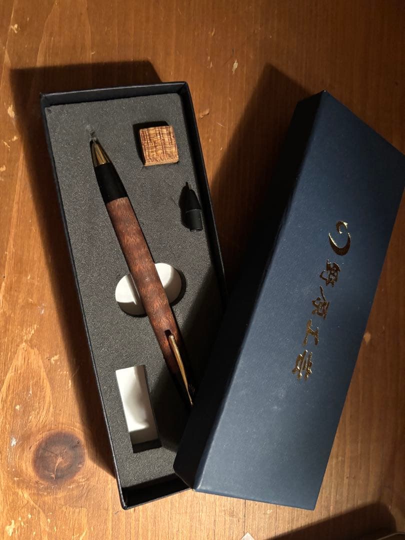 野原工芸　サペリ杢　レア　シャープペンシル ゴールド