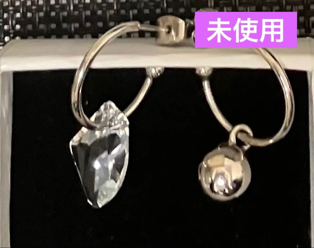 未使用 JUSTINE CLENQUETフランス 両耳ピアス クリスタル&ボール