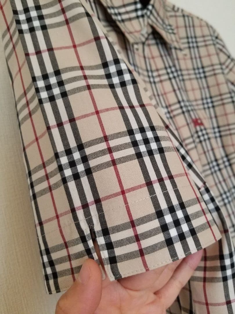 バーバリーブラウス 未使用近 美品 ホースマーク入 大サイズ半袖42XLベージュ