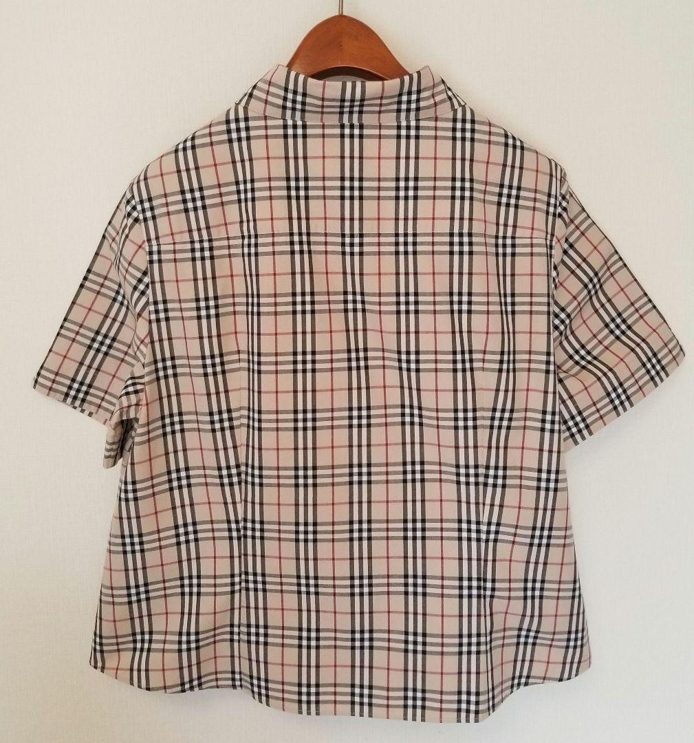 バーバリーブラウス 未使用近 美品 ホースマーク入 大サイズ半袖42XLベージュ