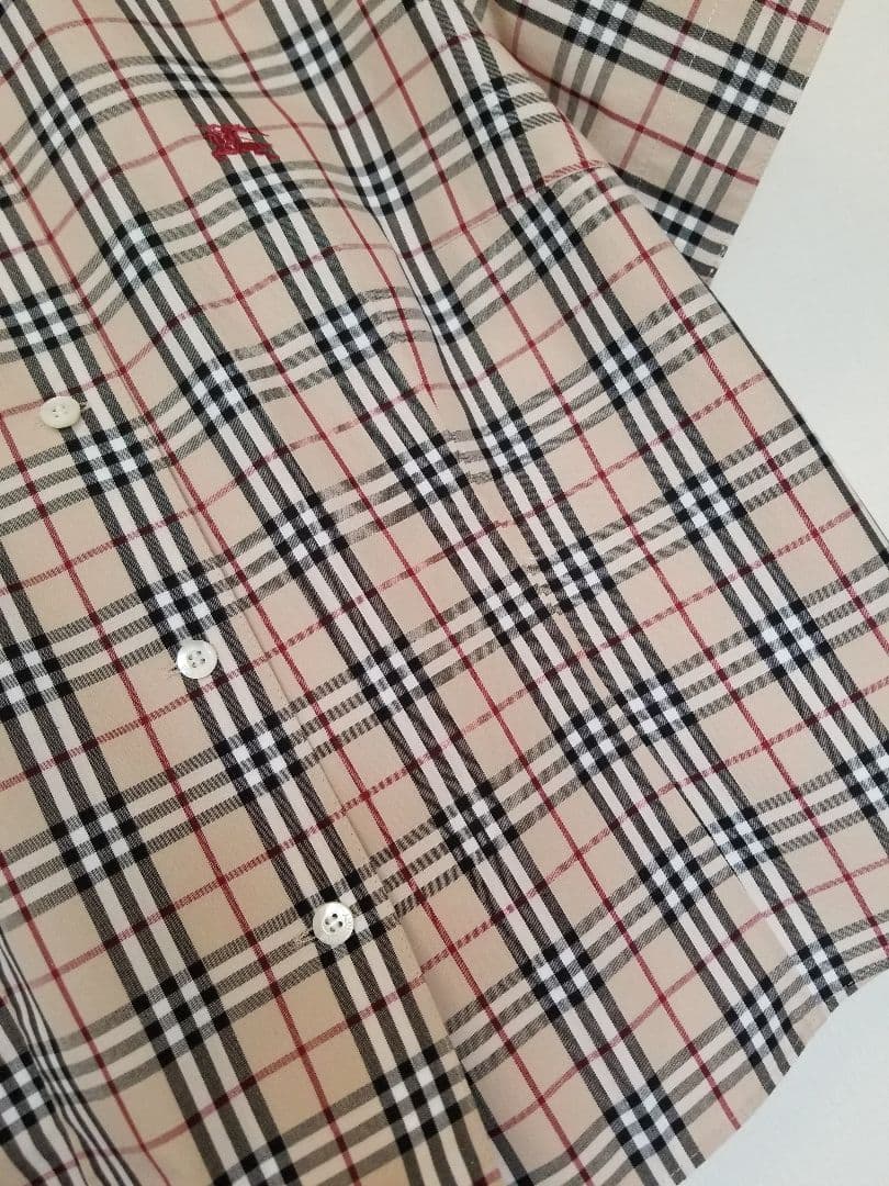 バーバリーブラウス 未使用近 美品 ホースマーク入 大サイズ半袖42XLベージュ