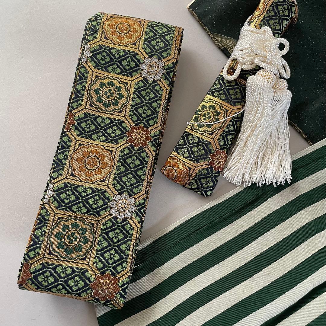 七五三　3歳　アンティークお着物　袴コーデ