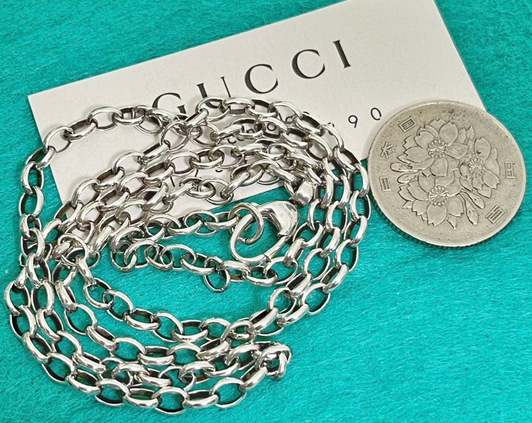 美品　GUCCI 3.2ミリ　シルバー925 チェーンネックレス