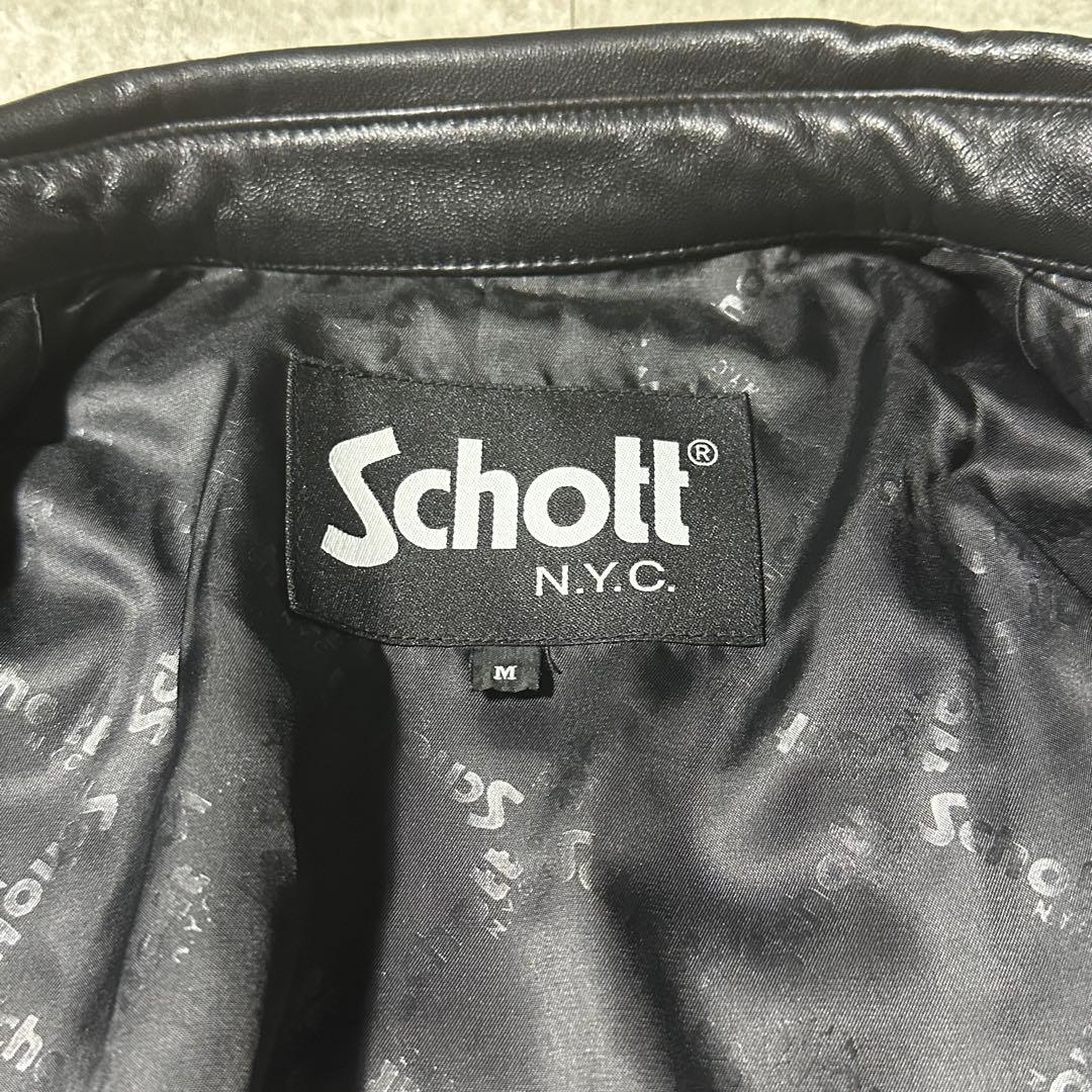 ほぼ未使用 Schott レザー コーチジャケット ウエスタン ブラック M