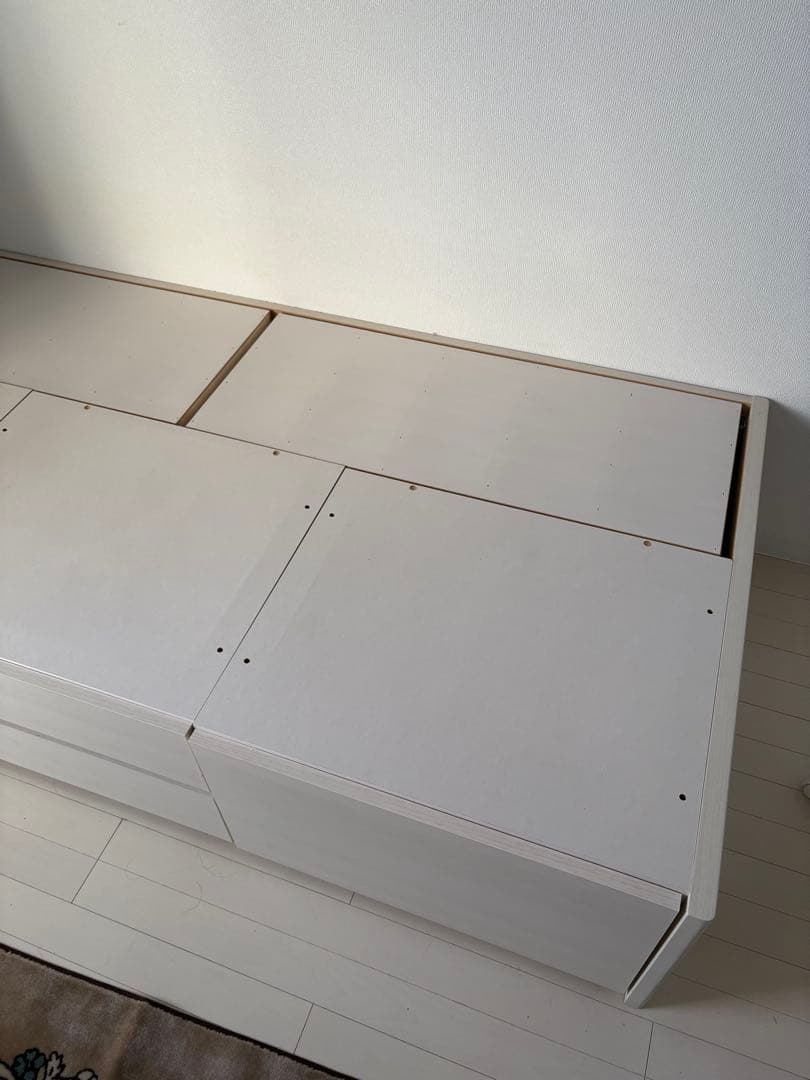 ニトリ ホワイト シングル ベッドフレーム 収納