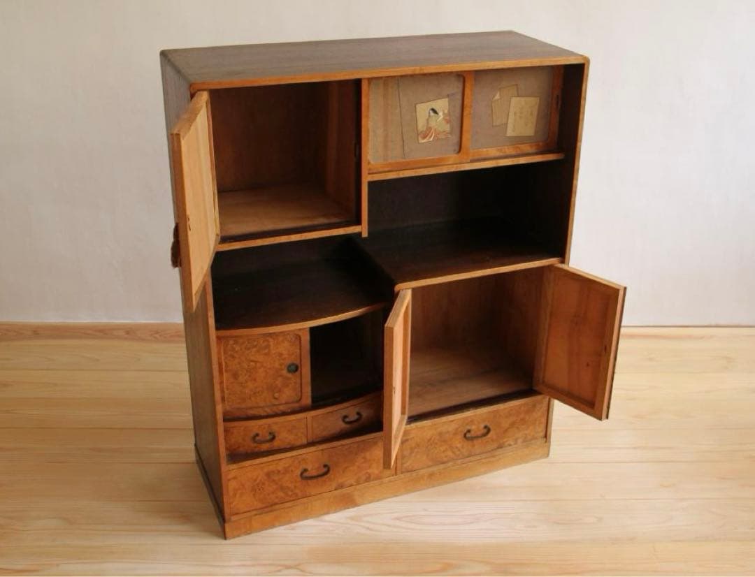 収納棚　食器棚　棚　水屋　木製　古道具　古家具　ビンテージ　アンティーク