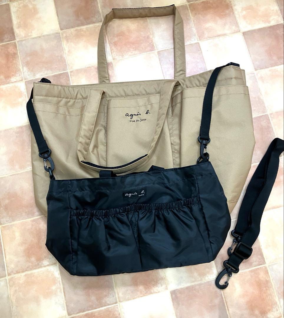 【極美品】agnès b. ✖️ アダムエロペ 別注マザーズバッグ ベージュ