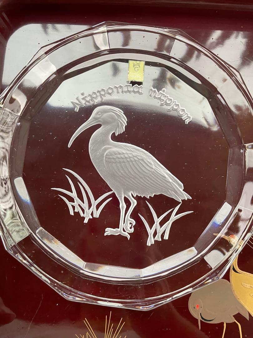 KAGAMI カガミクリスタル　最高級クリスタルガラス　お皿　鳥　鳥柄　プレート