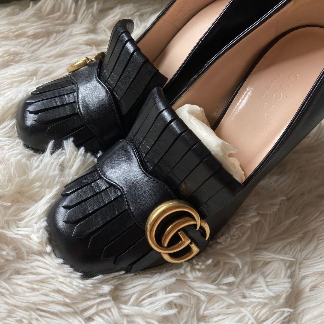 ★グッチ★パンプス★ggマーモント★フリンジ★タッセル★408206★