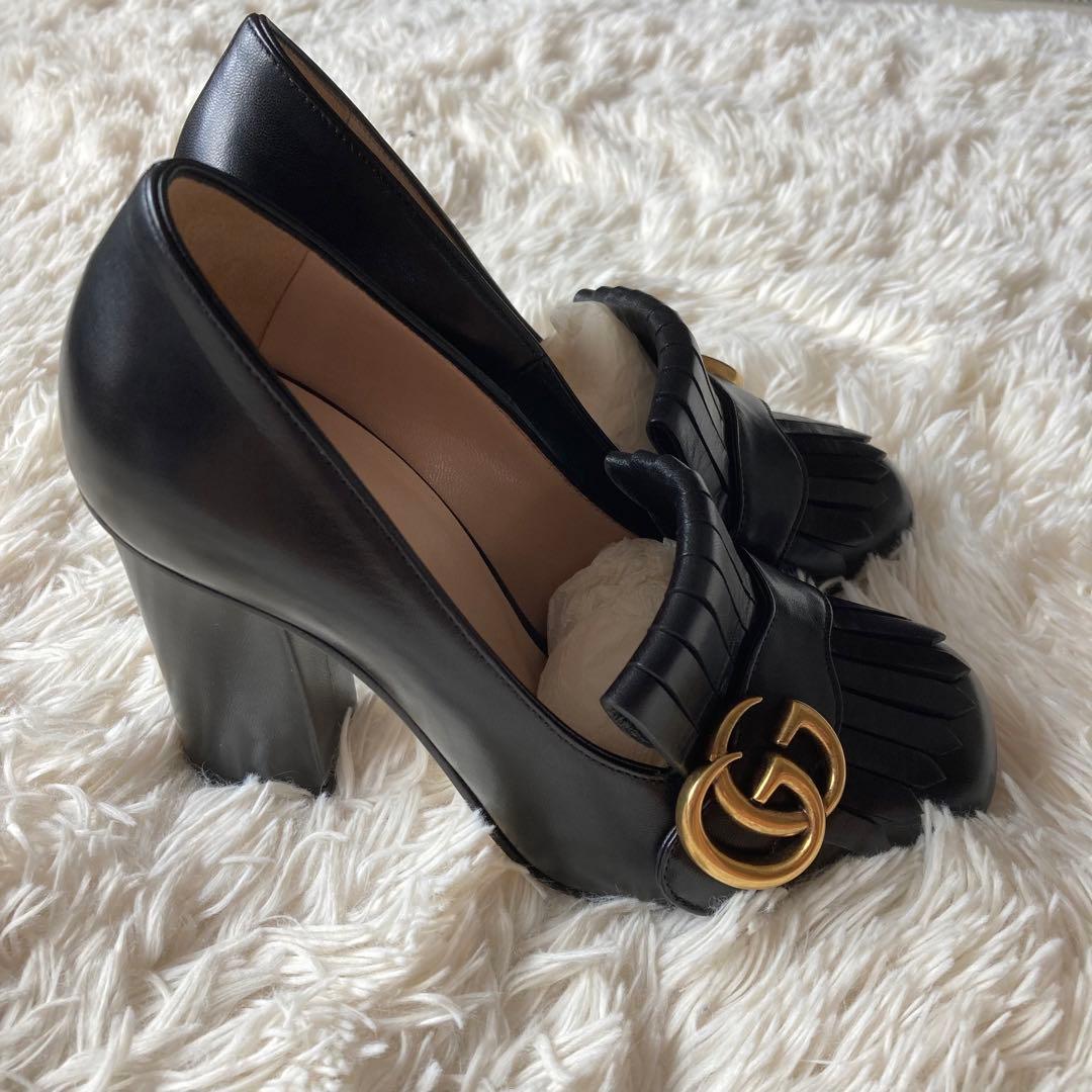 ★グッチ★パンプス★ggマーモント★フリンジ★タッセル★408206★