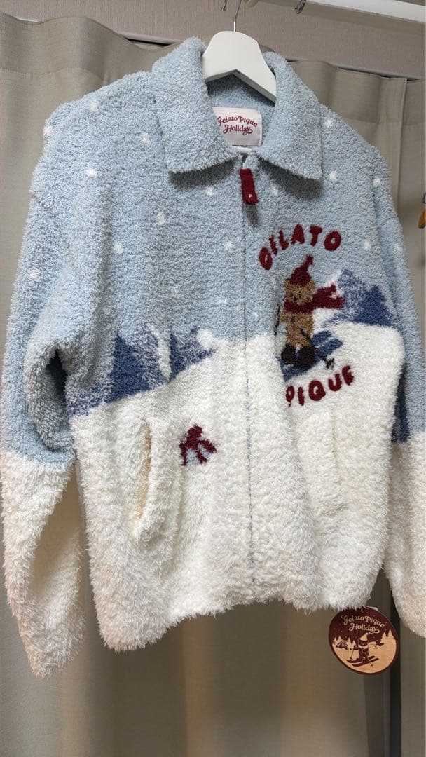新品 完売 gelatopique ホリデー スキーベアジャガードカーディガン