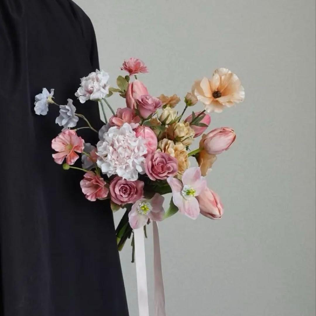 【一点もの】ペタル・モーヴウェディングブーケ　結婚式　前撮り　ニュアンスカラー