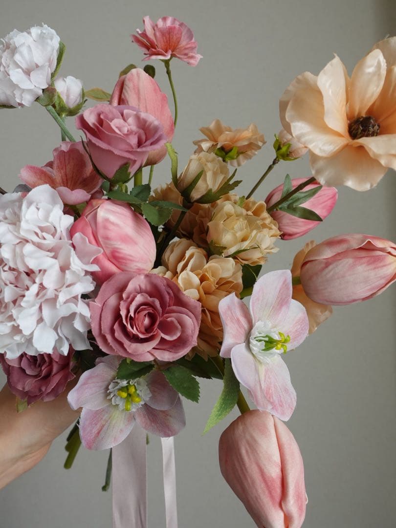 【一点もの】ペタル・モーヴウェディングブーケ　結婚式　前撮り　ニュアンスカラー