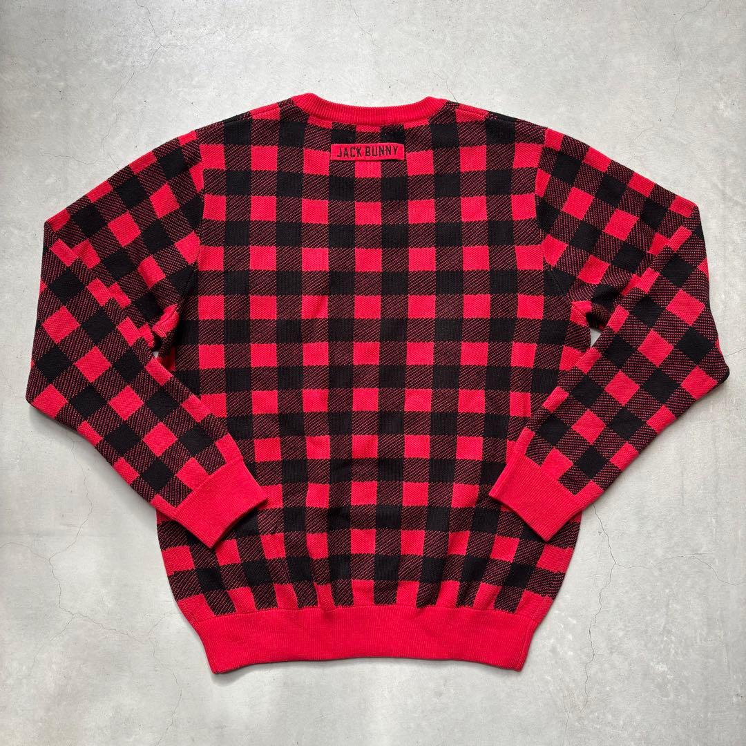 【美品】Jack Bunny!! ジャックバニー チェック柄 長袖ニットセーター