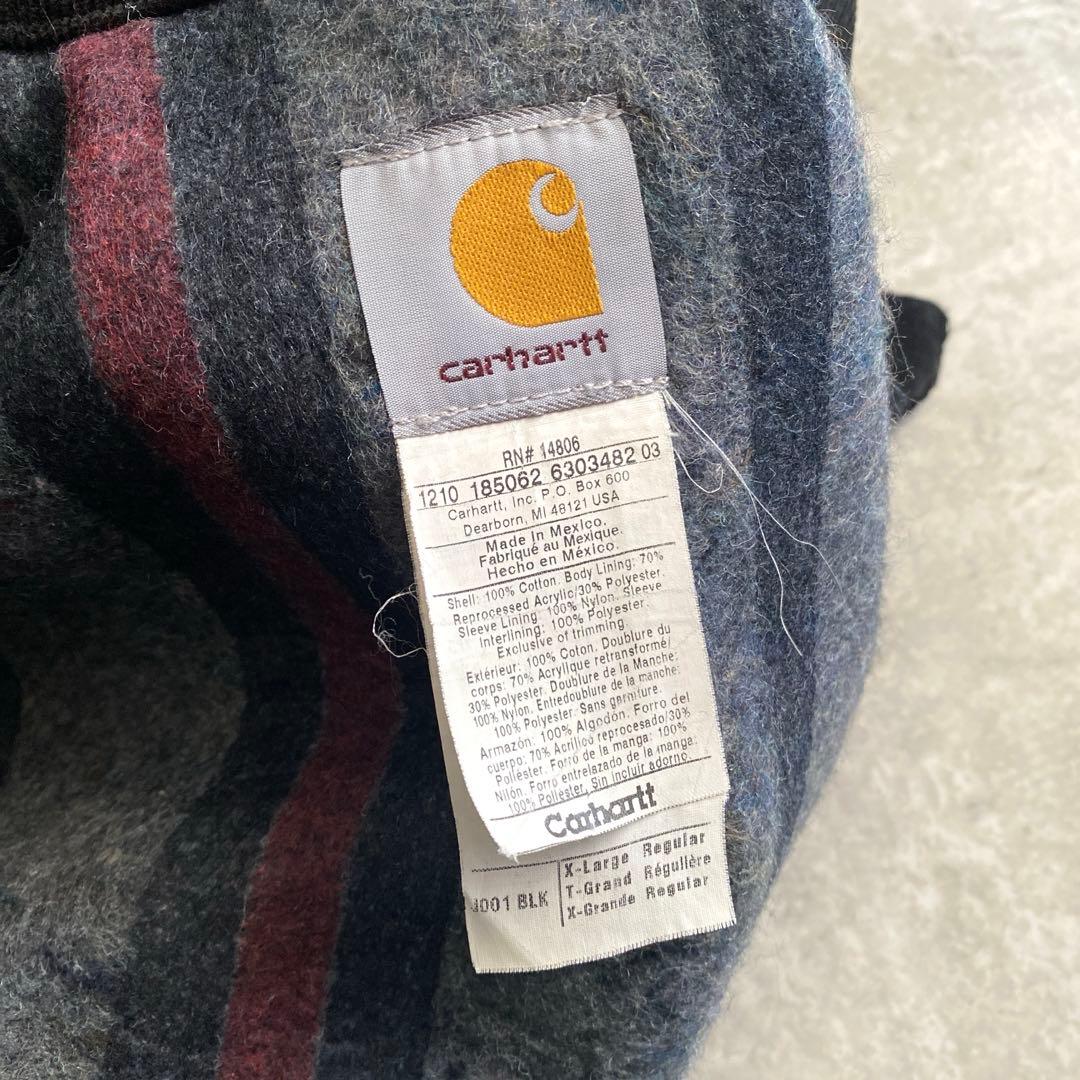 美品 カーハート デトロイトジャケット 企業ロゴ 黒 ブラック XL