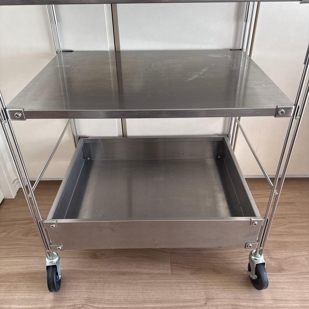 無印良品　ステンレスユニットシェルフワゴン