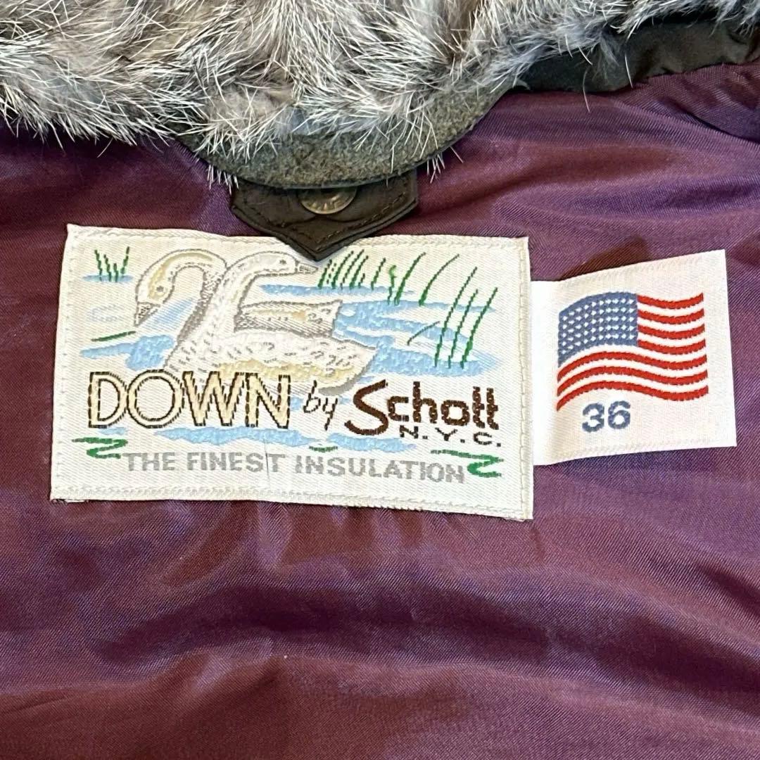 本日発送　希少 Schott 3WAYダウンジャケット U.S.A製 レザー
