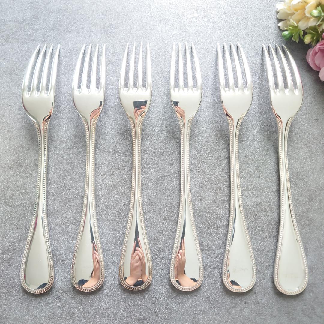 美品 クリストフル パール テーブルフォーク 6点