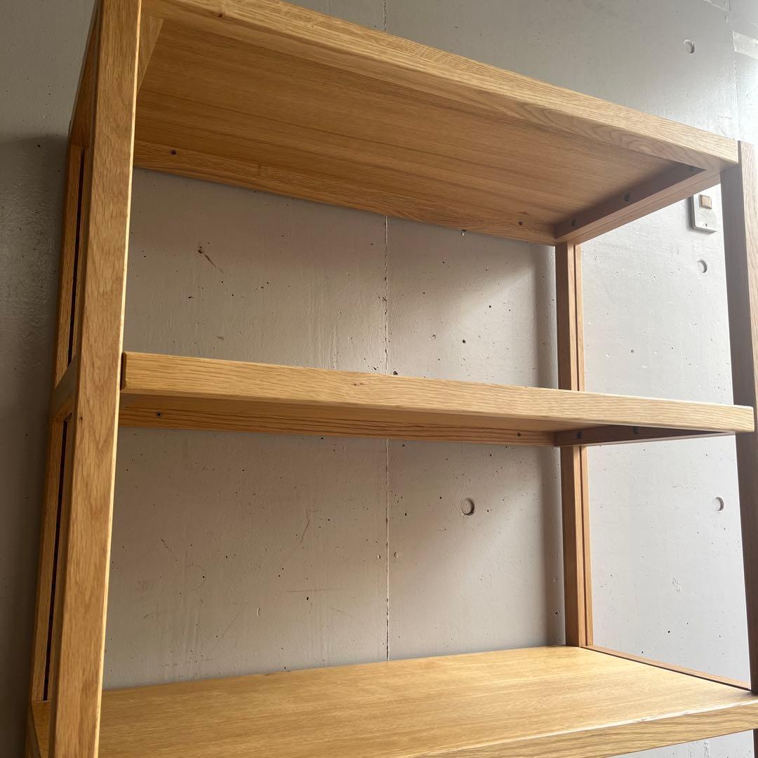 美品・廃盤希少★無印 オーク材ユニットシェルフ・中