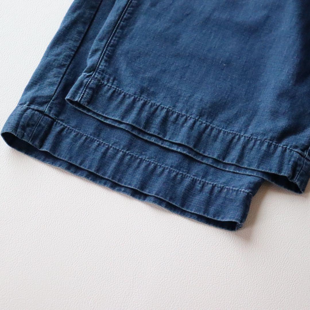 5068【美品】45R ゴマデニムの908ペインター（加工）藍色 ハイウェスト