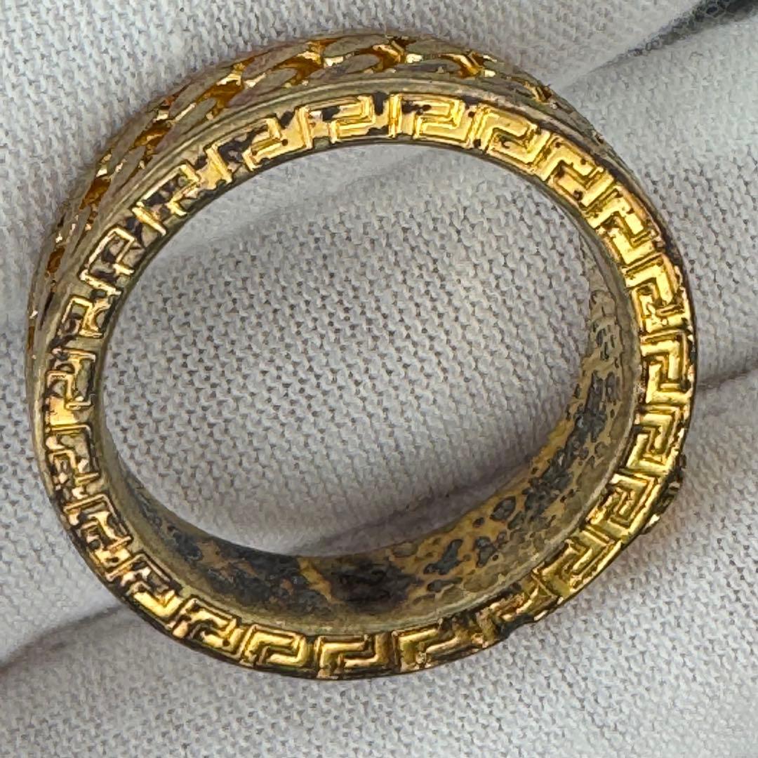 箱付き　versace ヴェルサーチ メデューサ グレカ　GP リング ゴールド