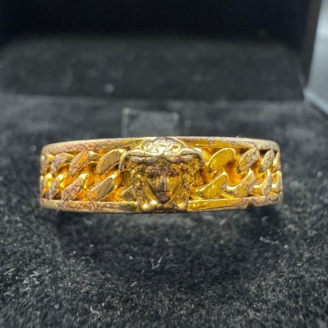 箱付き　versace ヴェルサーチ メデューサ グレカ　GP リング ゴールド