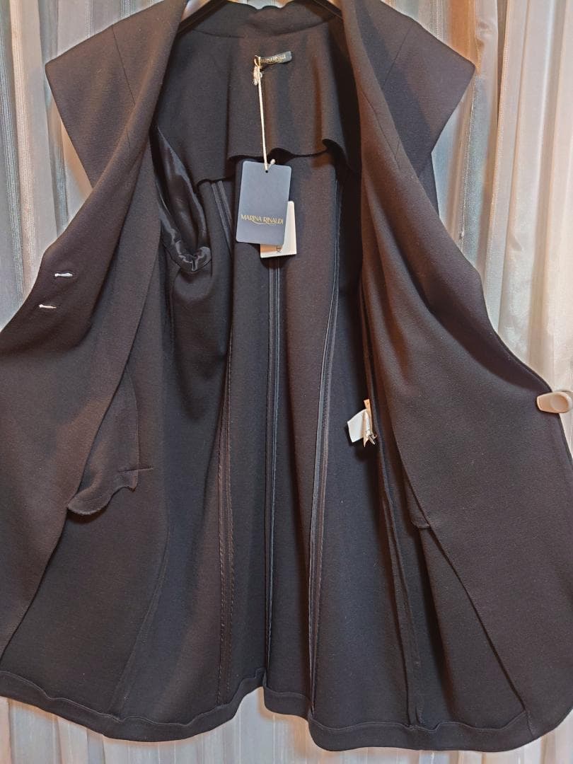 再値下げ☆新品タグ付き☆MARINA RINALDI ウールジャージーコート黒