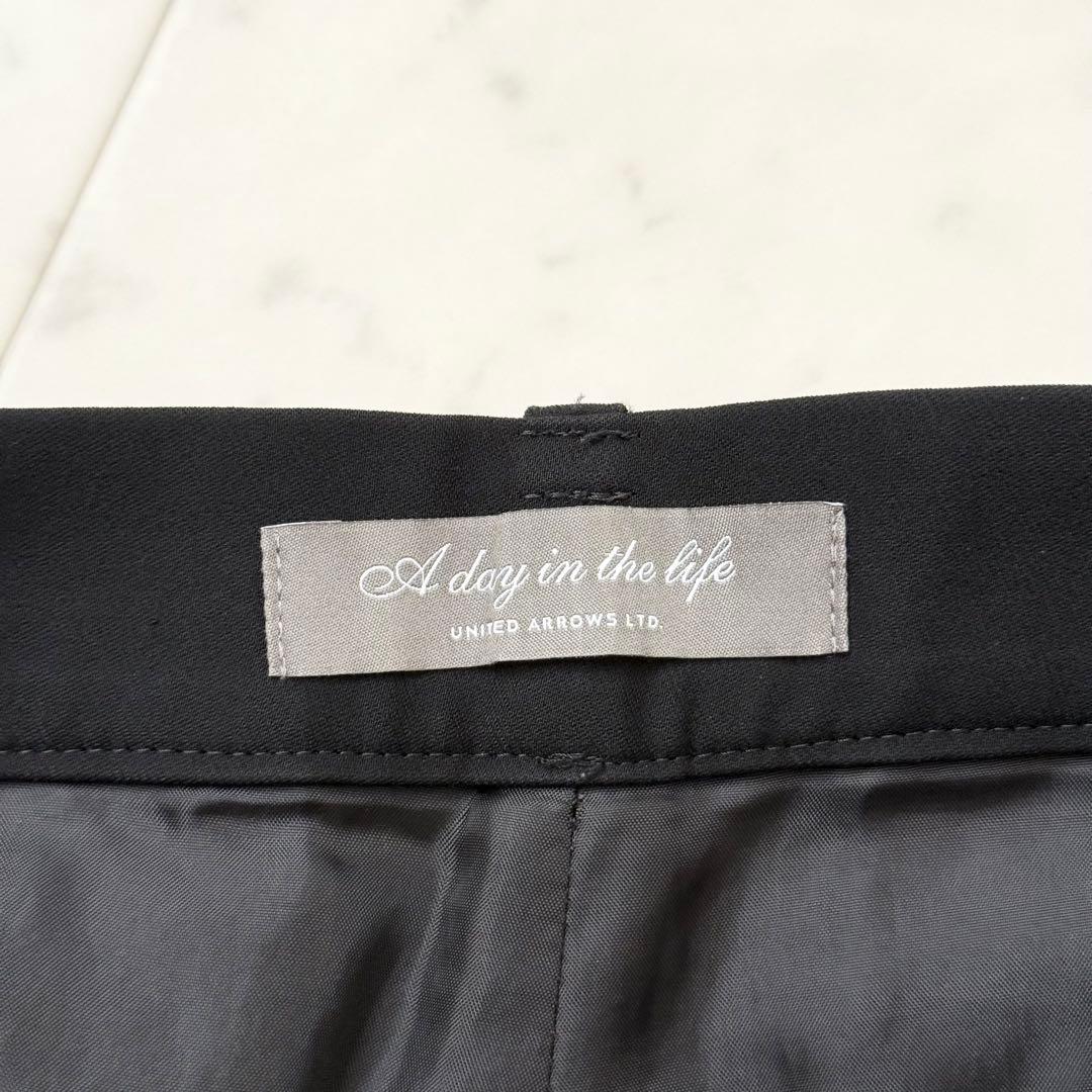 人気❤️ユナイテッドアローズ　パンツスーツ　ノーカラージャケット　ブラック　L