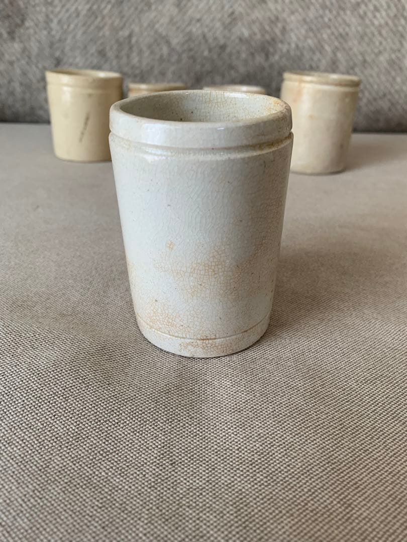 フランスアンティーク　小さな陶器のボトル5個セット