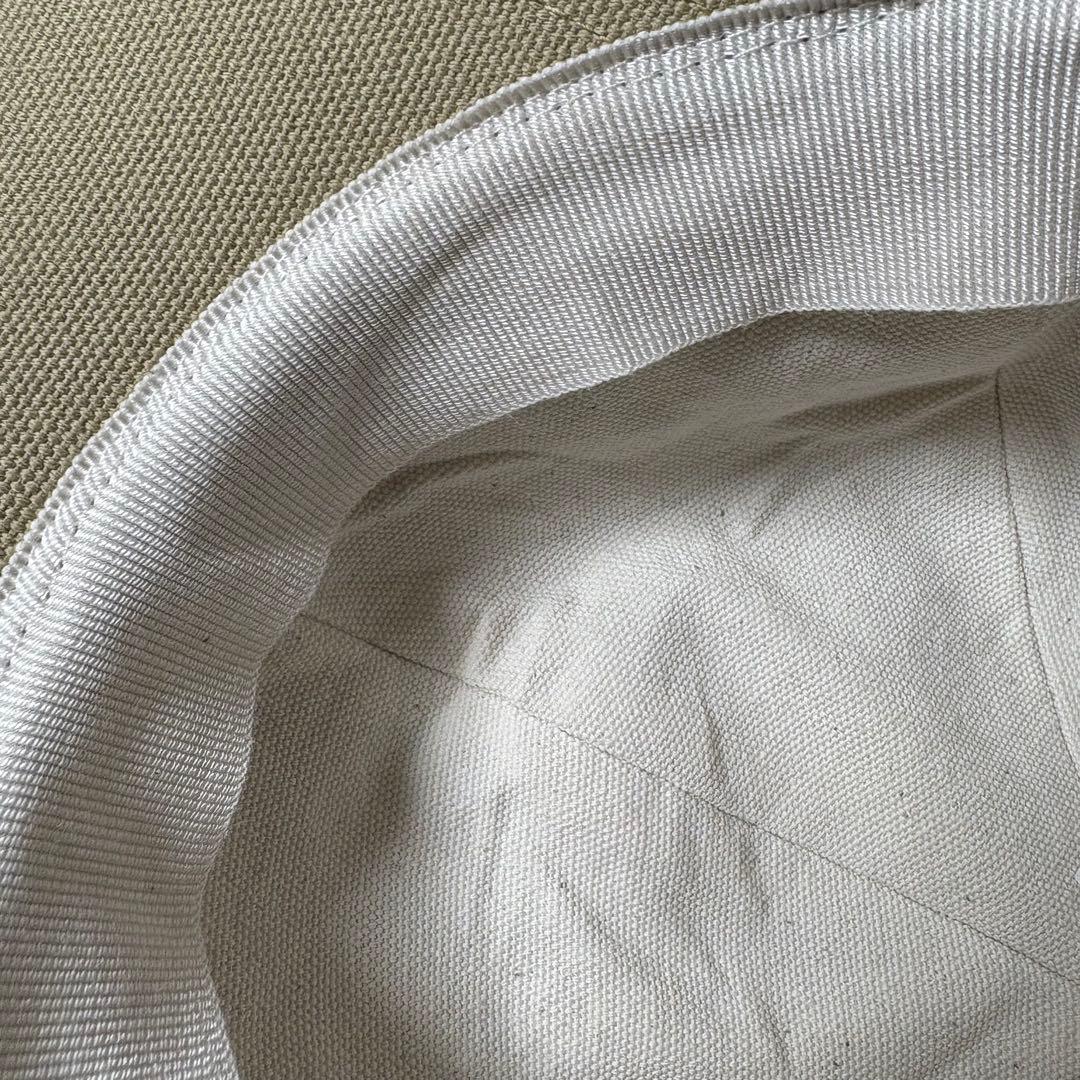 極美品 ロエベ ロゴ刺繍 ベースボールキャップ ベージュ レザーパッチ 帽子