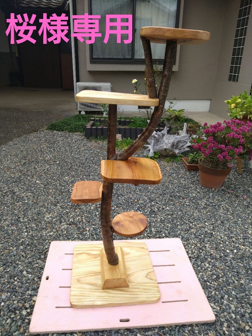 木製キャットタワー 据え置き型　桜❕
