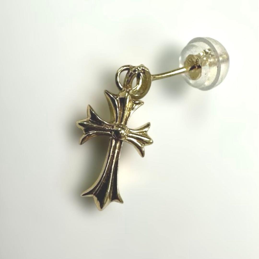 【美品】　k18 YG イエローゴールド クロス　ベビー　ファット　ピアス