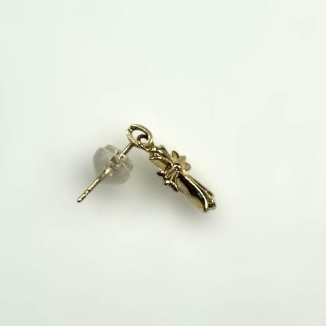 【美品】　k18 YG イエローゴールド クロス　ベビー　ファット　ピアス