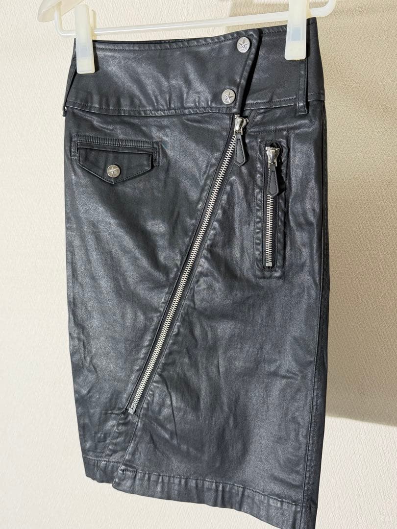 ジャンポールゴルチェ コーティングデニムスカート ストレッチ