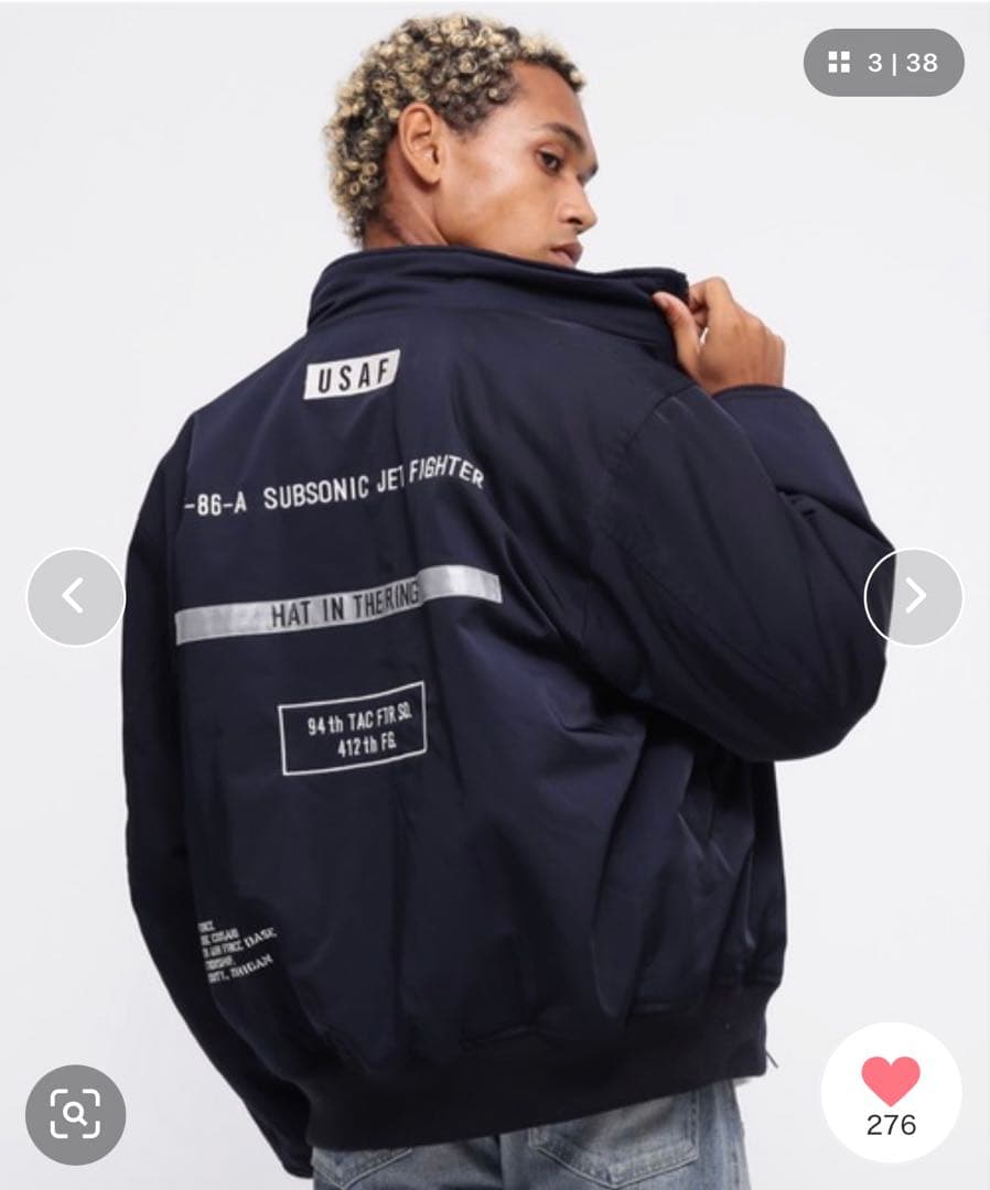 avirex ステンシル ジャケット 'ハット イン ザ リング' ネイビーXL