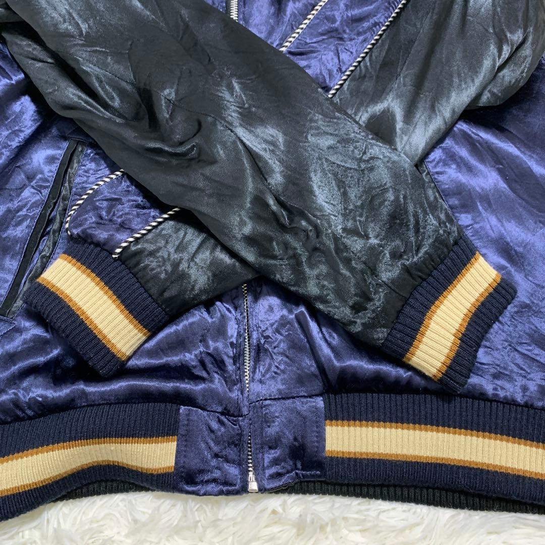 【バンソン× フェリックスザキャット】メンズ　スタジャン　刺繍　リバーシブル　Ｍ