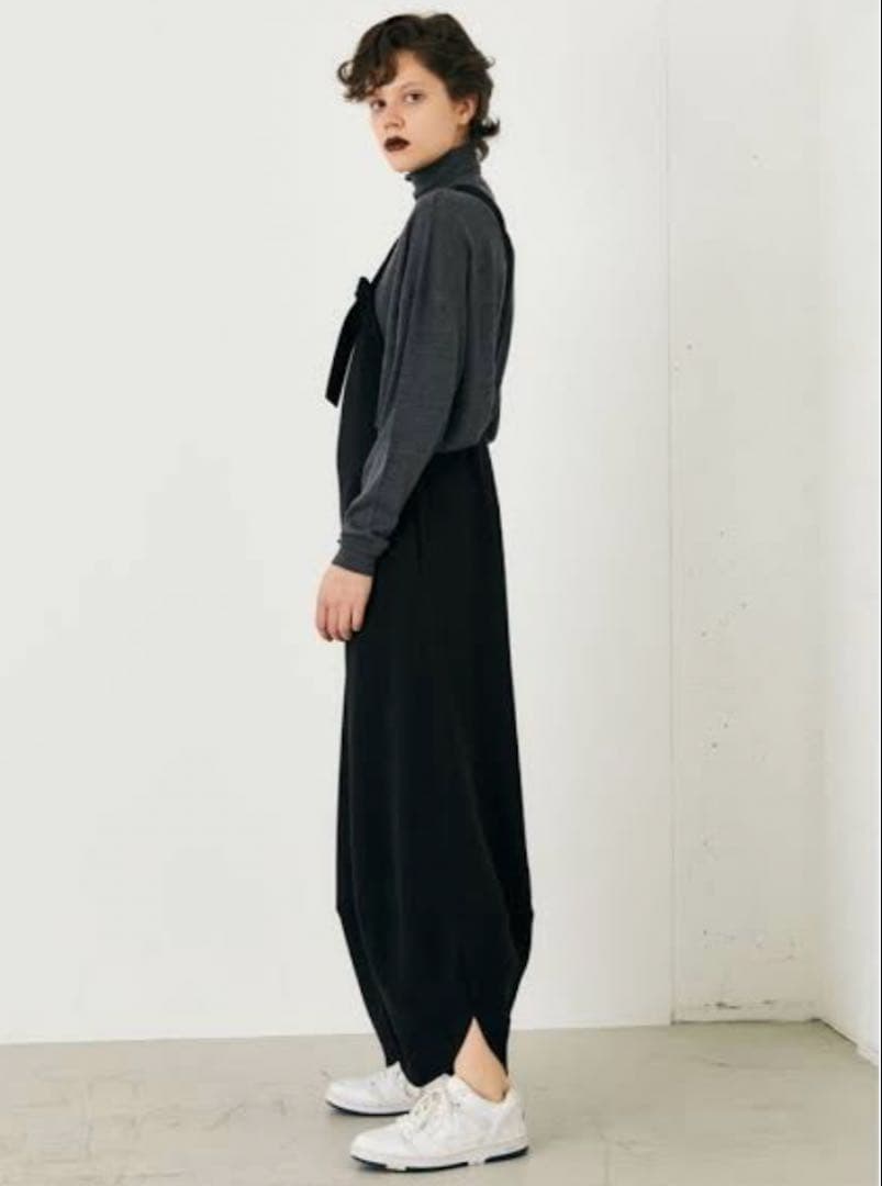 ENFOLD ミリオーネドレープヘムサロペット　36黒