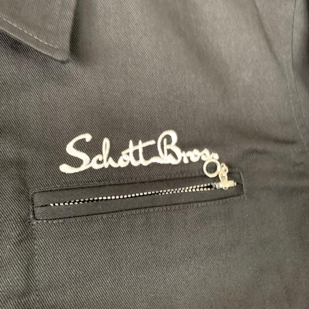 SCHOTTショット ワークジャケットコットンM 黒ブラックメンズ