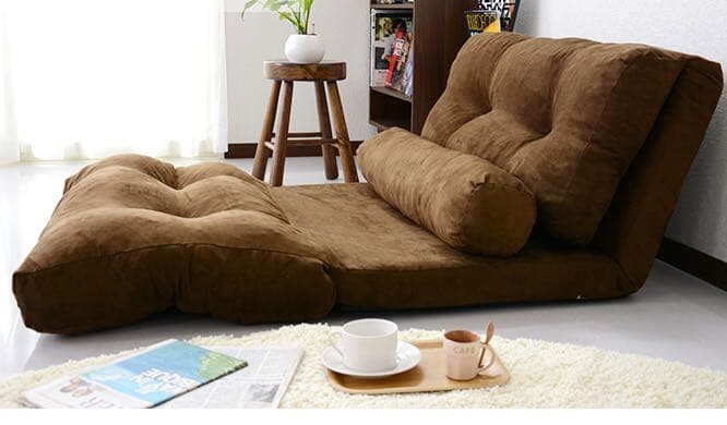 【新品】ロングローソファベッド  2人掛け クッション付き