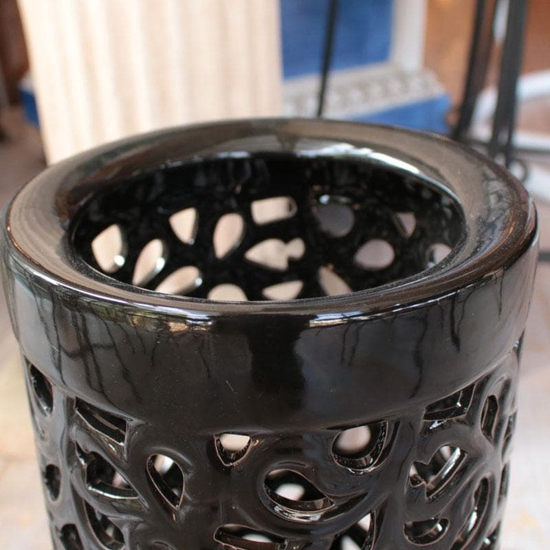 傘立て アンブレラスタンド 陶器製 透かし彫り メッシュ 113-296