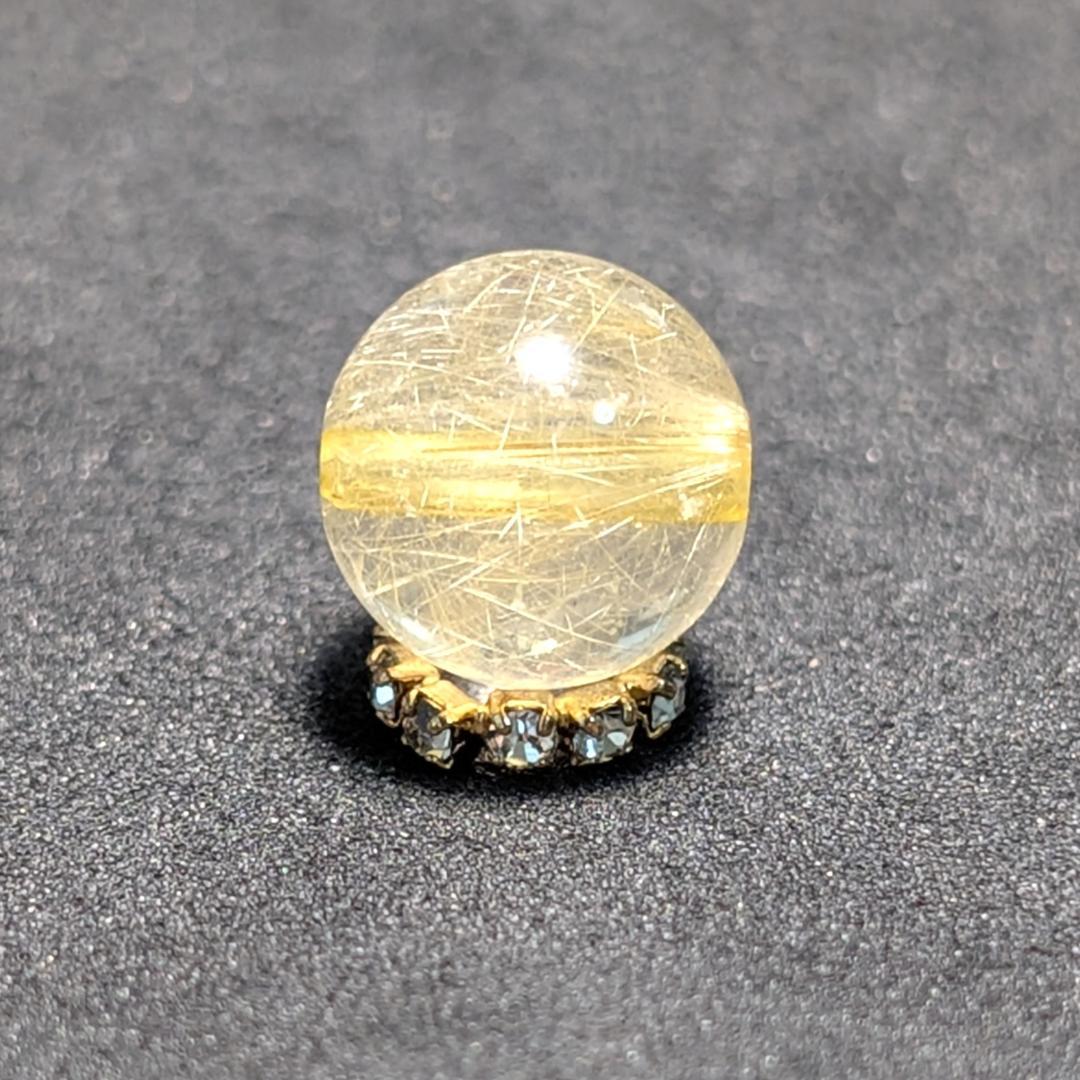 一点物【優しい金糸が美しい】 ゴールドルチル 粒売り 10ミリ 水晶のお守り