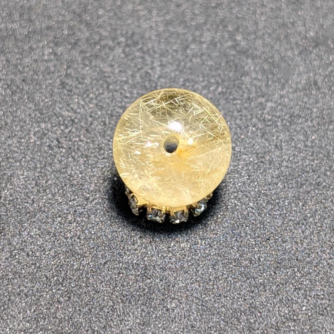 一点物【優しい金糸が美しい】 ゴールドルチル 粒売り 10ミリ 水晶のお守り