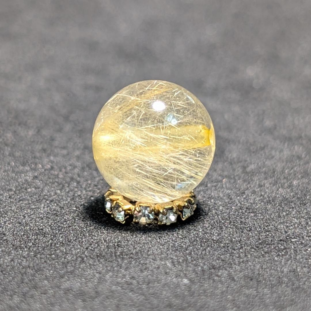 一点物【優しい金糸が美しい】 ゴールドルチル 粒売り 10ミリ 水晶のお守り