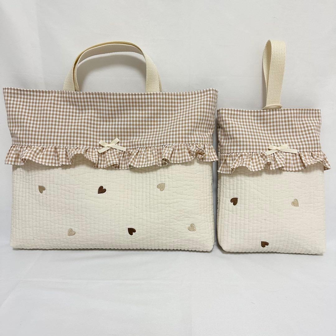 入園入学3点セット　レッスンバッグ　シューズ入れ　お着替え袋　ヌビキルティング