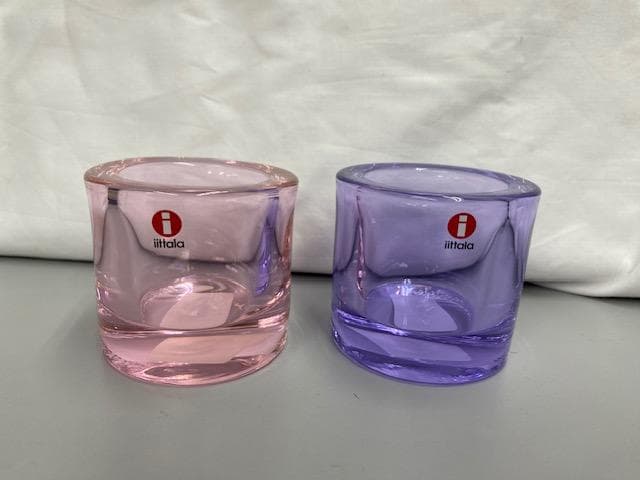 未使用　イッタラ　キビ　キャンドルホルダー　ラベンダー＆ペールピンク　2個