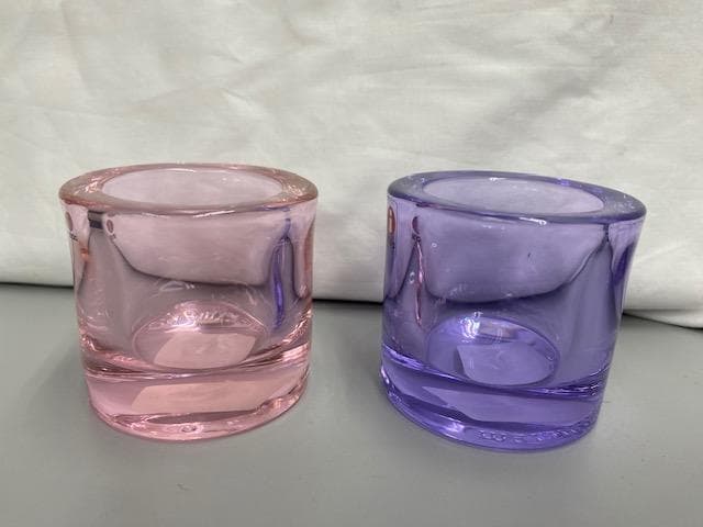 未使用　イッタラ　キビ　キャンドルホルダー　ラベンダー＆ペールピンク　2個