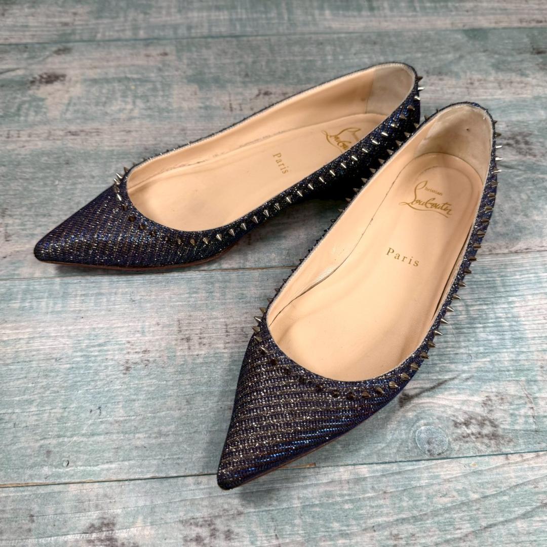 着用2回 Christian Louboutin フラットシューズ36 1/2