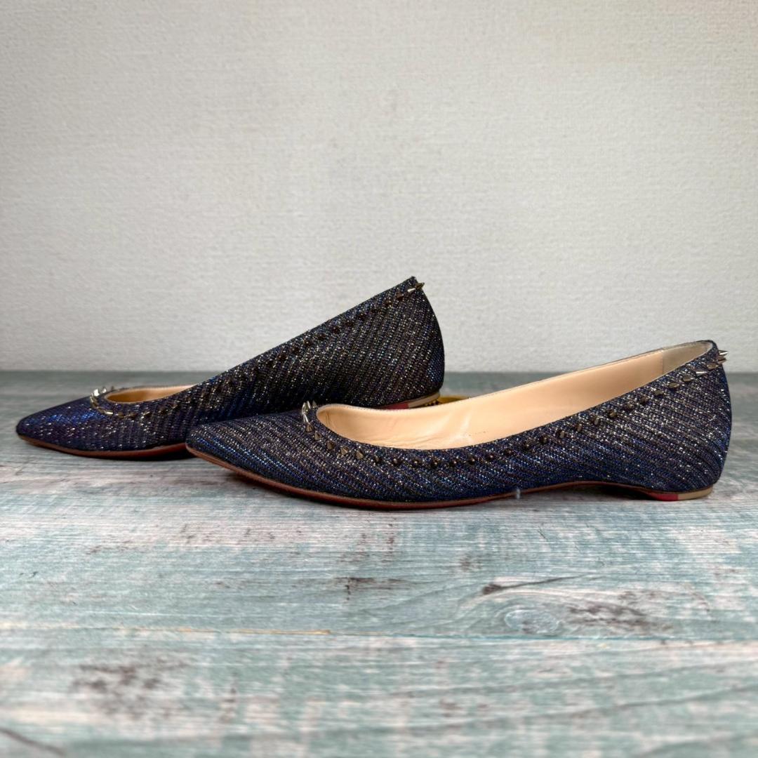 着用2回 Christian Louboutin フラットシューズ36 1/2